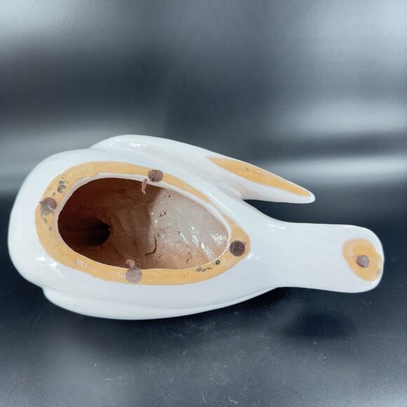 Italian Art Pottery Ruffled Fluffy Dove Large Hand Painted Pigeon Bird Marked - Picture 6 of 16